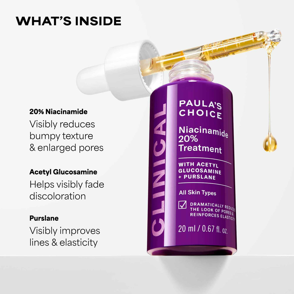 Paula's Choice CLINICAL 20% Niacinamide Vitamin B3 Concentrated Face Serum, Anti-Aging Serum for Face, Treatment for Discoloration