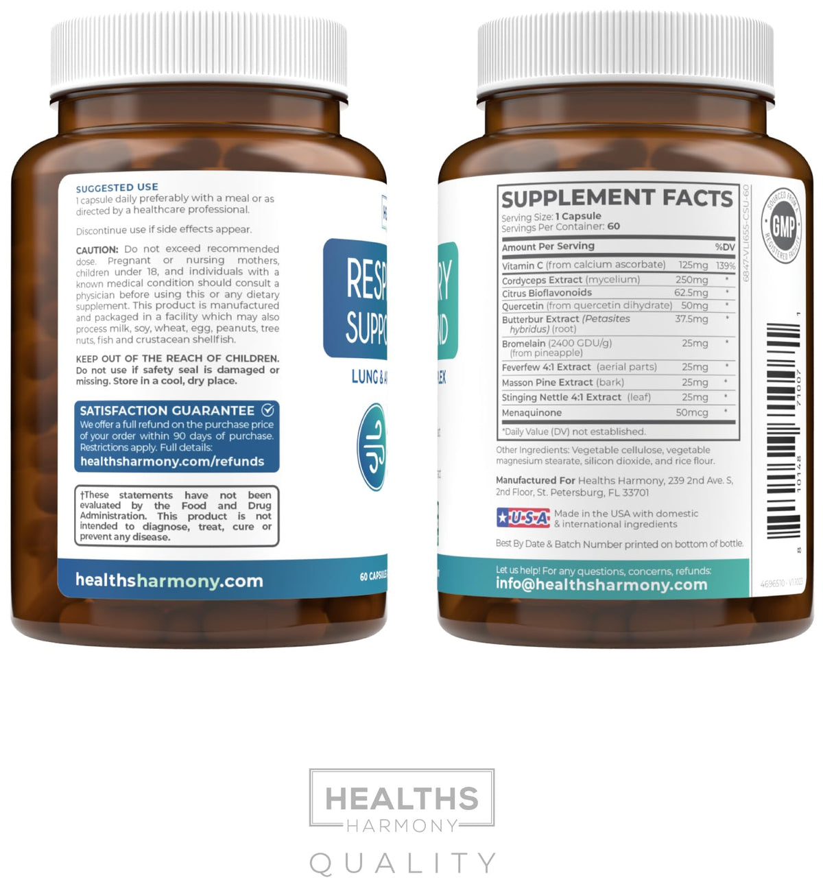 Respiratory Lung Health Supplement - Invigorating Lung Support Supplement Helps Support Clear Airways Mucus Removal and Seasonal or Year Round Detox - Vegan Herbal Non-GMO Formula (2 Months Supply)