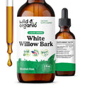 Wild & Organic White Willow Bark Tincture - Liquid Supplement for Overall Support - Alcohol & Sugar-Free White Willow Extract Drops - Salix Alba Bark - Vegan, No Additives - 4 fl oz