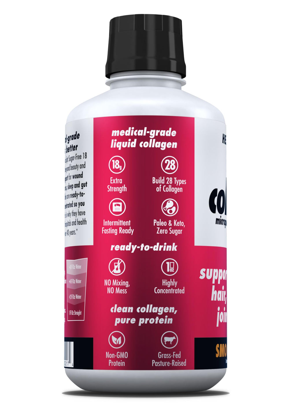 HEALTH DIRECT AminoSculpt Sugar-Free Liquid Collagen, Tart Cherry, 30 oz | High-Potency Collagen for Men & Women. Supports Hair, Skin, Nails & Joints. Medical-Grade, No Mixing, Non-GMO & Grass-Fed