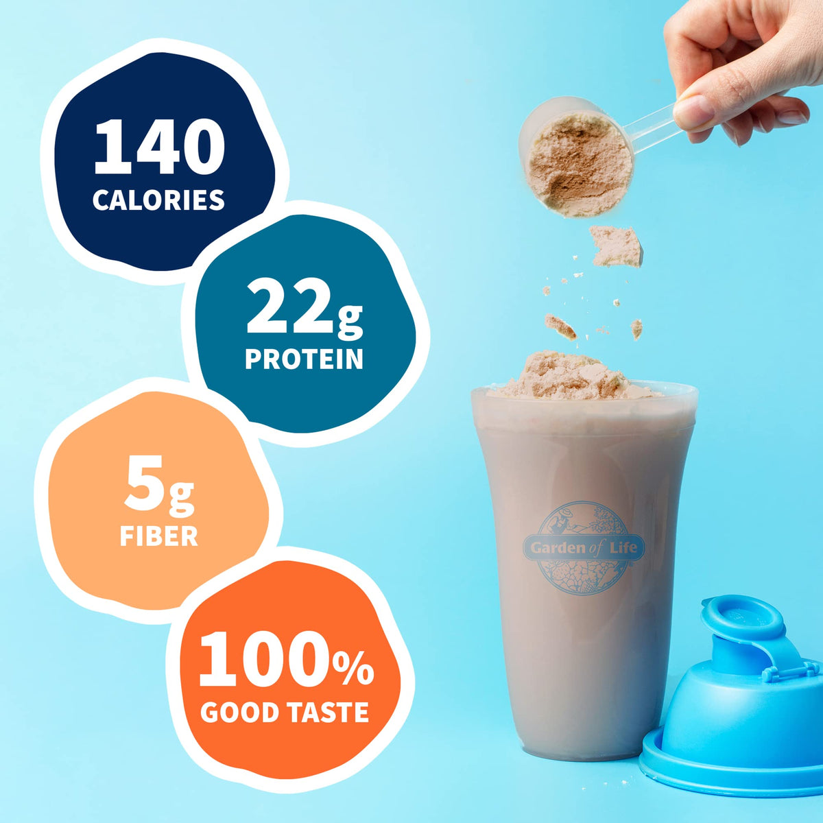Garden of Life Protein Powder, Vegan Protein Powder, BCAA, Probiotics & Digestive Enzymes, Gluten & Lactose Free, Vanilla, 1.5 LB