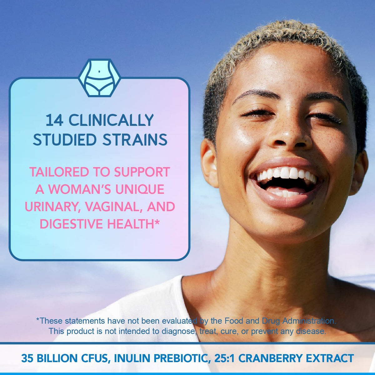 BioEmblem Beauty Probiotics for Women, 35 Billion CFU 14 Strains with Biotin, Collagen, Prebiotics for Digestive Health, Hair Skin and Nails, Vaginal Probiotics Supplement, Shelf Stable, 30 Caps
