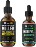 HERBIFY Bundle - Mullein Leaf Extract & Chlorophyll Drops - Lung Cleanse and Respiratory Support & Energy Boost and Immune System Support