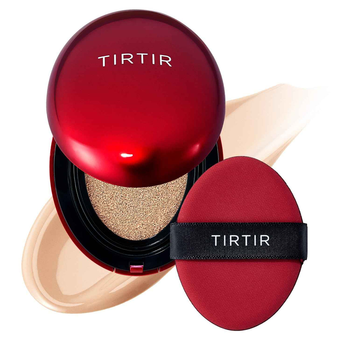 [*Mini Size*] TIRTIR Mask Fit Red Cushion Foundation | Full coverage, Weightless, Skin fit, Satin Glow Finish, Korean Makeup BB Foundation, beauty, Tattoo cover up, Buildable (#21N Ivory, 0.15 Fl Oz)