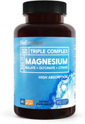 BioEmblem Triple Magnesium Complex | 300mg Magnesium Glycinate, Malate & Citrate | High Absorption Chelated Formula | Vegan, Non-GMO, Gluten-Free | 90 Capsules