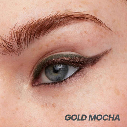 Wonderskin Eyeliner Pencil, 1440 Longwear Brown Glitter Eyeliner Pencil - Waterproof, Sharpenable & Smudge Proof (Gold Mocha)