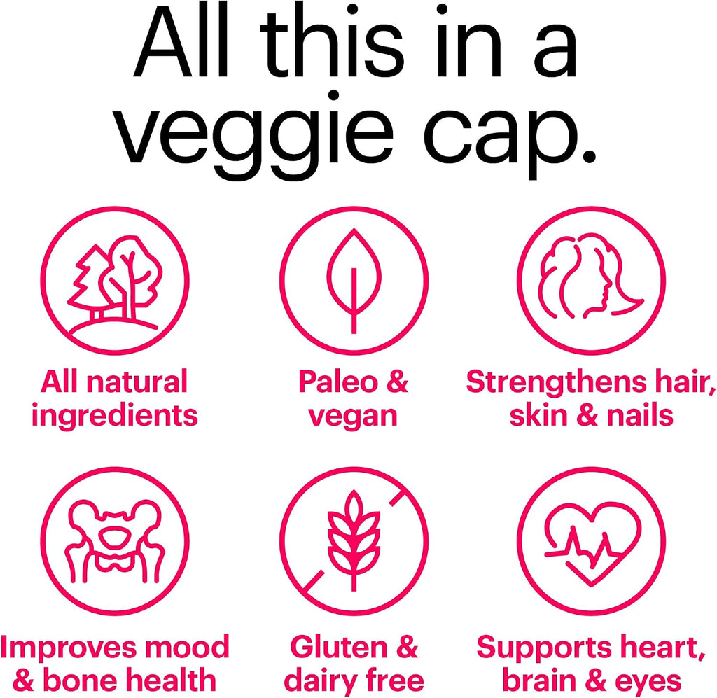 Wellthy Her Women's Daily Vegan Multivitamin for Women, Natural Ingredients for Healthy Hair, Skin, & Nails with Essential Micronutrients (30 Day)