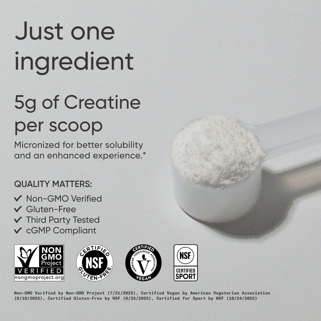 Sports Research Creatine Monohydrate - Gain Lean Muscle, Improve Performance and Strength and Support Workout Recovery* - 5 g Micronized Creatine - 17.64 oz