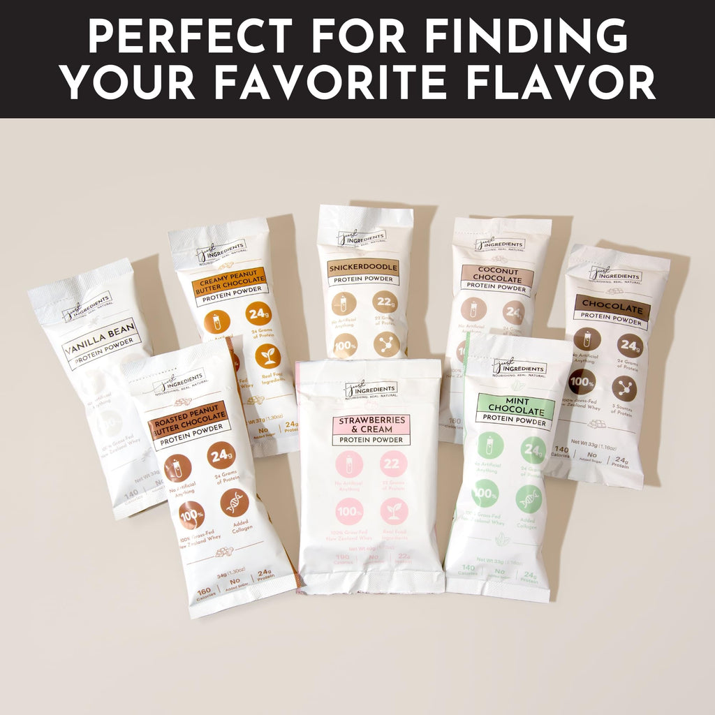JUST INGREDIENTS Vanilla Bean Protein Powder – 20-Serving Blend with 100% Grass-Fed Whey & Organic Plant Proteins – Real Vanilla Bean & Cinnamon – Supports Muscle Recovery, Energy*