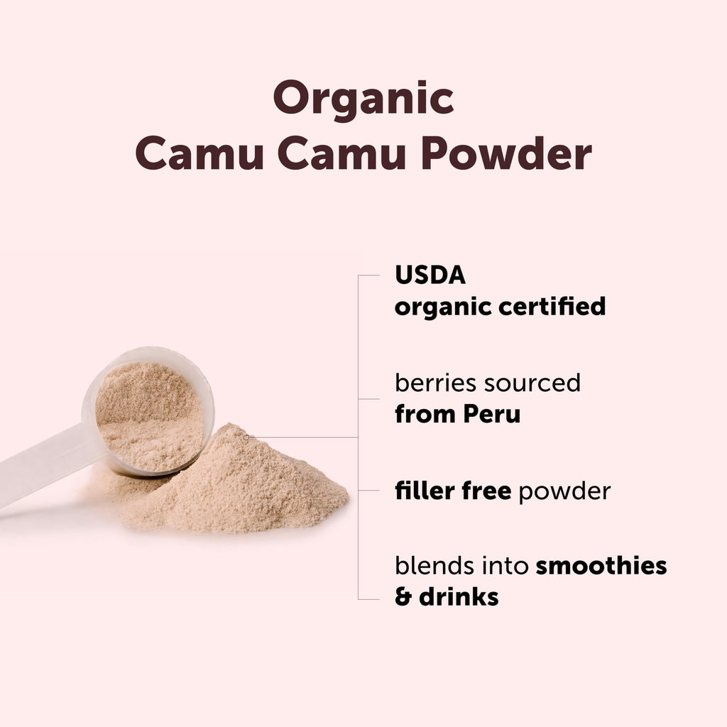 Micro Ingredients Organic Camu Camu Powder, 12 oz | Freshly Harvested Berry | Source of Naturally Occurring Vitamin C | Non-GMO, Vegan Friendly