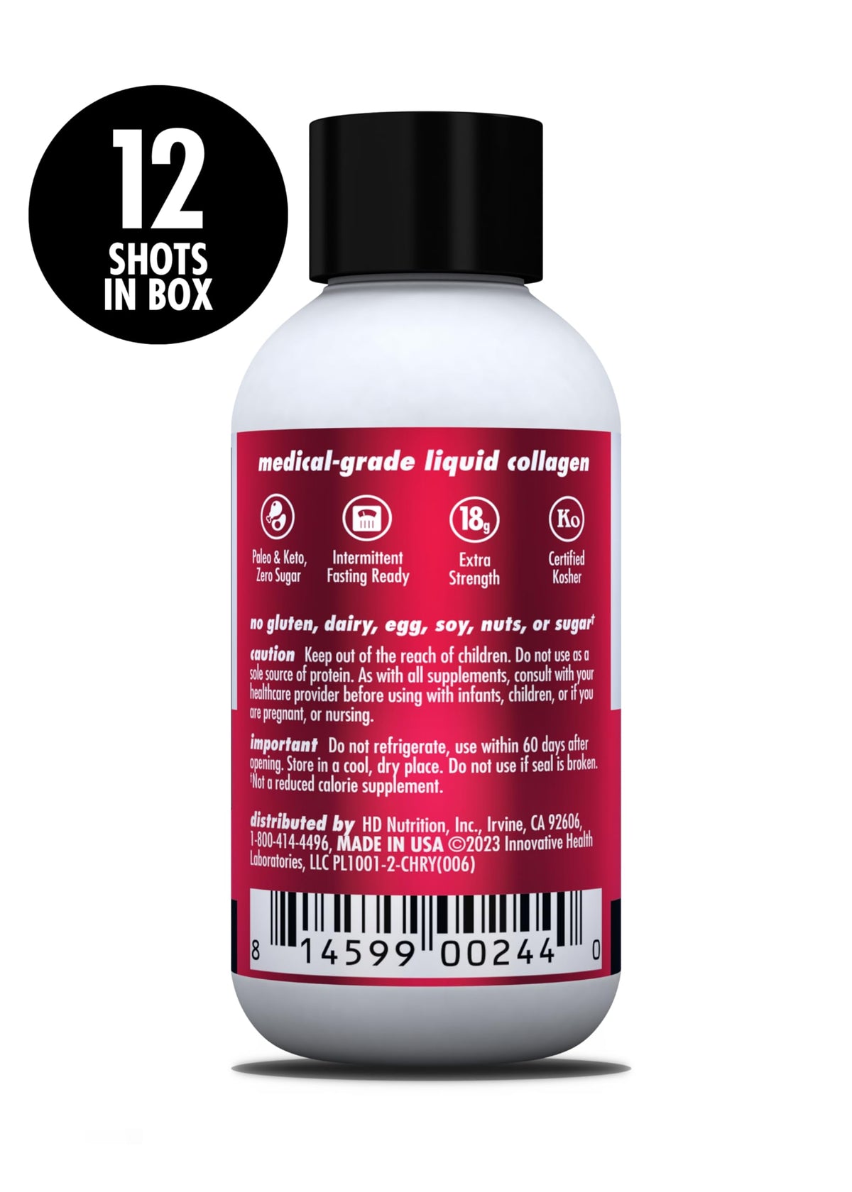 HEALTH DIRECT AminoSculpt Sugar-Free Liquid Collagen, Tart Cherry, 30 oz | High-Potency Collagen for Men & Women. Supports Hair, Skin, Nails & Joints. Medical-Grade, No Mixing, Non-GMO & Grass-Fed