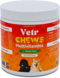 Vetr Dog Multivitamin Treats, 60 Chews Chicken Flavor, Daily Pet Dog Vitamins and Supplements with Glucosamine, Chondroitin, & Probiotics, Hip & Joint, Immune Support, & Digestive Care