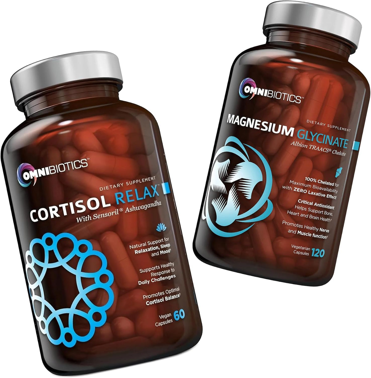 OmniBiotics Cortisol Relax Supplement + Magnesium Glycinate