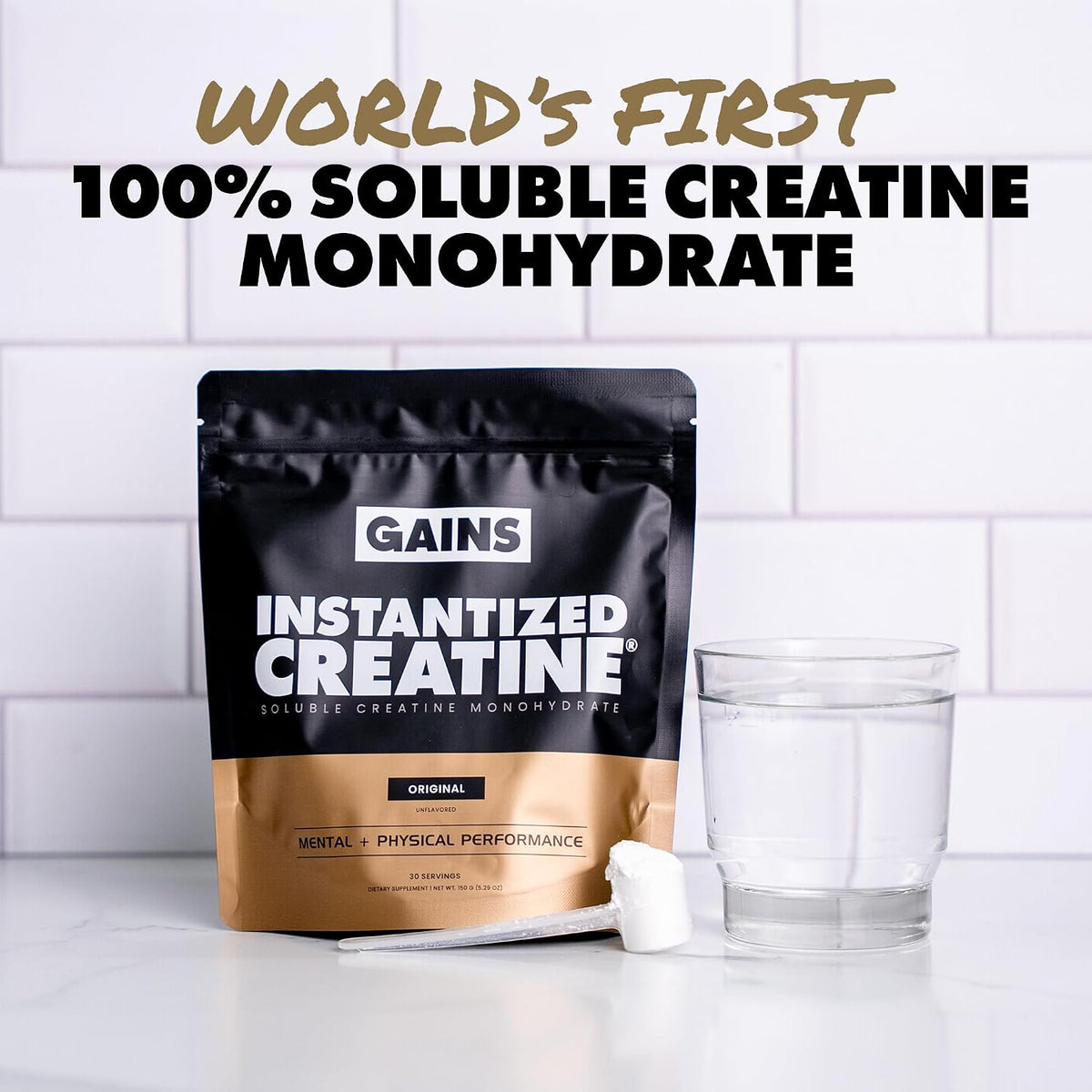 Gains in Bulk Intantized Creatine Bundle, Soluble Pre Workout Powder, Supports Muscle Building, Strength and Performance, Unflavored and Raspberry, 60 Servings