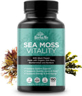 HerbaMe Organic Sea Moss Supplement with Bladderwrack & Burdock Root, Irish Moss with Black Pepper Extract, Daily Mineral Support for Energy & Wellness, Immune Support for Men & Women, 150 Capsules