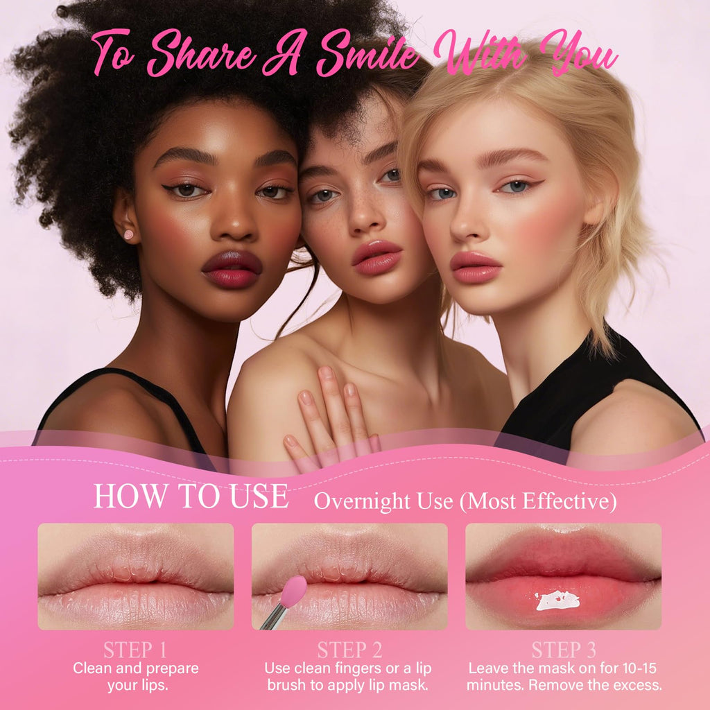 4 Pack Lip Mask Set, Hydrating Lip Mask Overnight - Berry, Grape, Mint, Vanilla Flavors, Lip Sleeping Mask Nourish Lip Balm with Vitamin C & Shea Butter | Dry Lips Care Gift SHVYOGBuy Supplements Australia