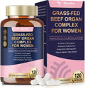 Beef Organ Supplement for Women - Beef Liver, Kidney, Heart,Uterus Tissue - Balance Hormones & Women's Overall Energy - Grass Fed, Pasture Raised - Natural Iron Supplement with Folate - 120 Capsules