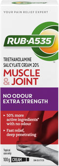 RUB A535 ULTRA STRENGTH NO ODOUR CREAM For Deep Penetrating Relief of Muscle, Joint & Arthritic Pain 100 g