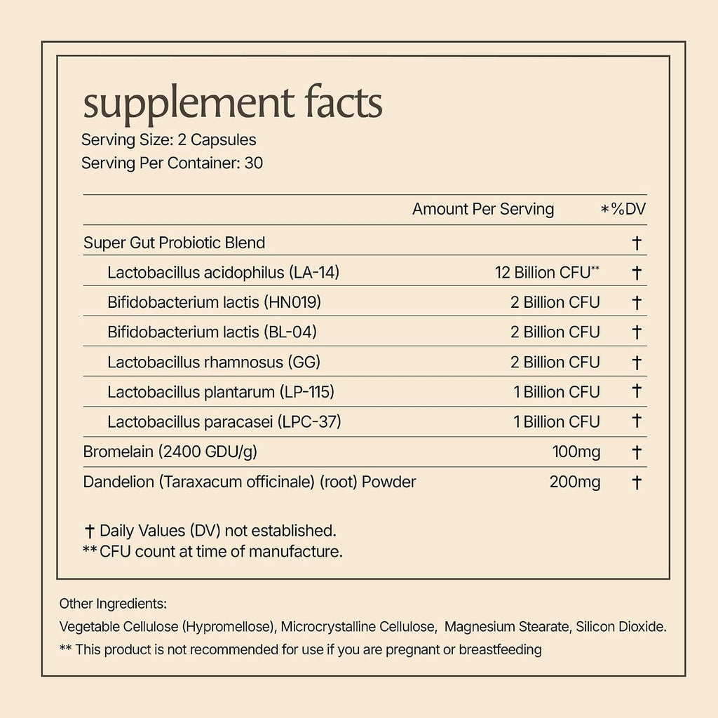Paulina FITNESS Reset Daily Probiotic + Prebiotic Gut Reset for Women | Plant Digestive Enzymes Support Bloating Relief, Weight Management & Gut Health, Vegan, Unflavored, 30-Day Supply