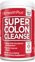 Health Plus Super Colon Cleanse Powder with Senna Leaf & Psyllium, 12 oz | Contains senna leaf, psyllium husk, and fennel seed, 68 servings; may support occasional constipation relief and cleansing