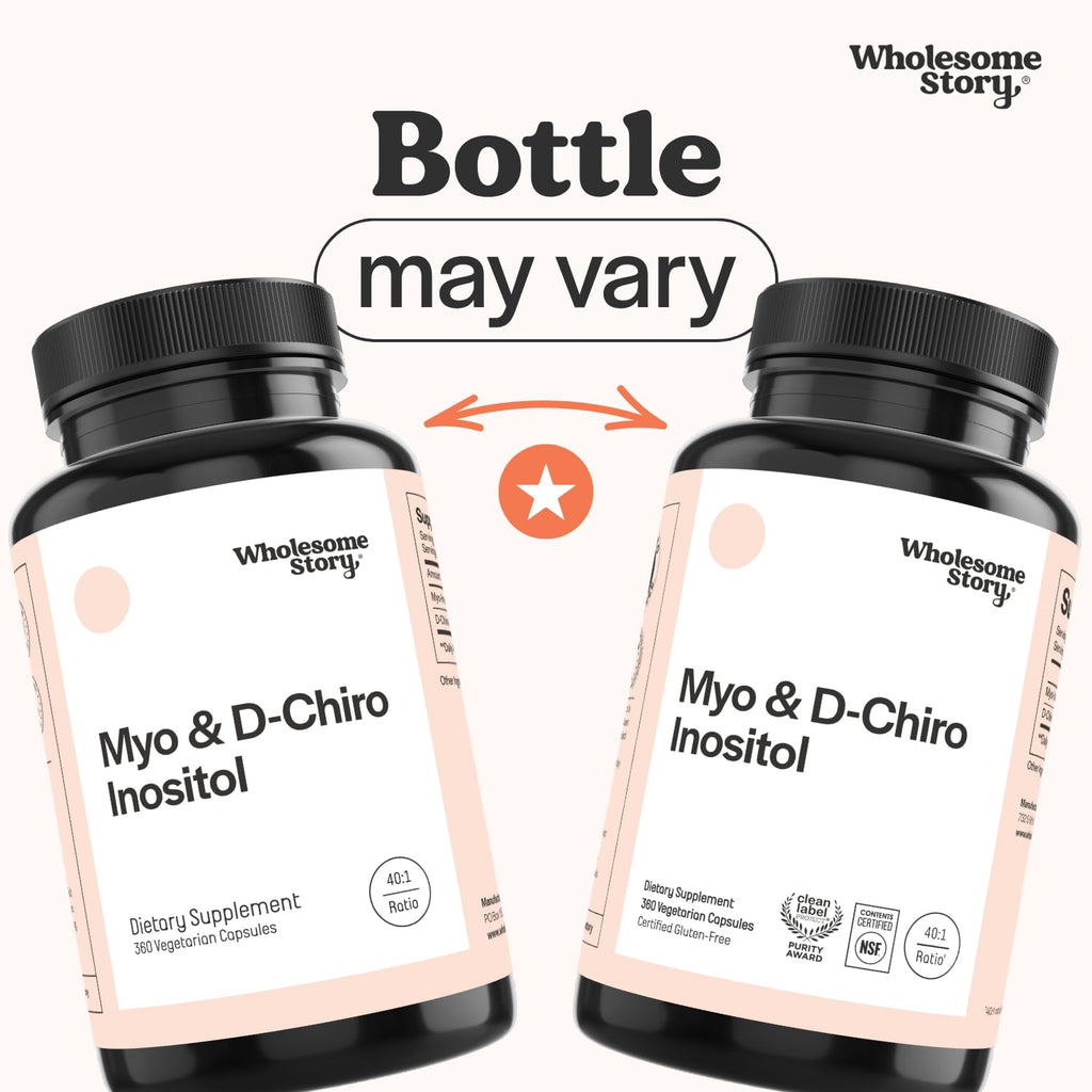 Wholesome Story Myo-Inositol & D-Chiro Inositol Supplement for Women | Fertility Supplements for Hormonal Balance & Ovarian Health Support | Myoinositol | Ideal 40:1 Ratio | 30 Servings