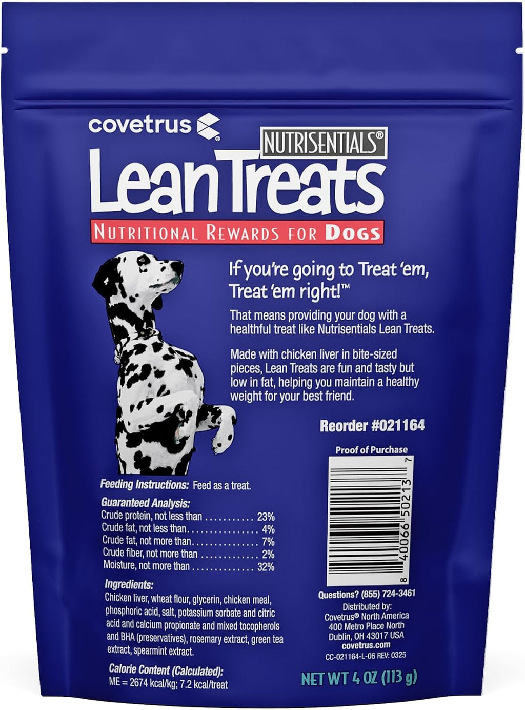 Covetrus Nutrisential Lean Treats for Dogs - Small, Medium & Large Dogs (K9) - Nutritional Low Fat, Bite-Size - Soft Chicken Flavor - Chicken Flavor - 3 Pack - 4oz