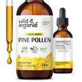 Wild & Organic Pine Pollen Tincture - Pine Pollen for Men & Women - Add to Tea & Drink - Pure Pinus Massoniana Extract Drops - Vegan, Sugar & Alcohol-Free Liquid Supplement - 4 fl oz