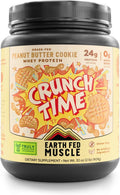 Earth Fed Muscle Crunch Irish Whey Protein, Peanut Butter Cookie | Irish grass-fed whey protein with real peanut flour. Peanut butter cookie flavor, Third-Party Certified. 2 lb tub.