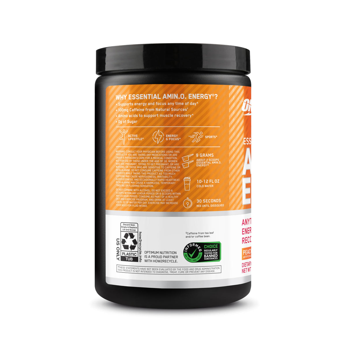 Optimum Nutrition, Amino Energy - Pre Workout with Green Tea, Bcaa, Amino Acids, Keto Friendly, Green Coffee Extract, Energy Powder - Concord Grape, 65 Servings