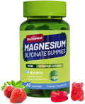 Magnesium Glycinate Gummies 500mg with L-Threonate 300mg - Sugar-Free Magnesium Potassium Supplement with Vitamin D, B6, CoQ10 - Strawberry Flavored - 60 Gummies