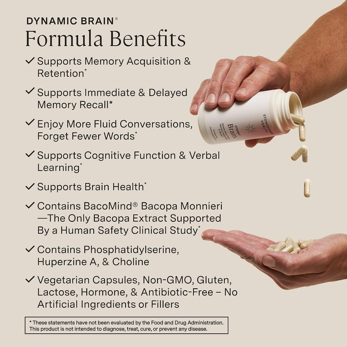 Stonehenge Health Dynamic Brain + Dynamic Mushrooms Bundle Memory Acquisition, Retention, & Recall with 40 Unique Nootropic Brain & Immune System Support