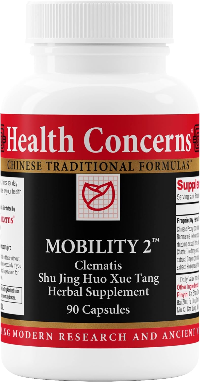 Health Concerns Mobility 2 – Joint Health Support Supplement for Men & Women – Chinese Herbal Circulation Support – Natural Joint & Muscle Aid – Herbal Extracts – 90 Capsules