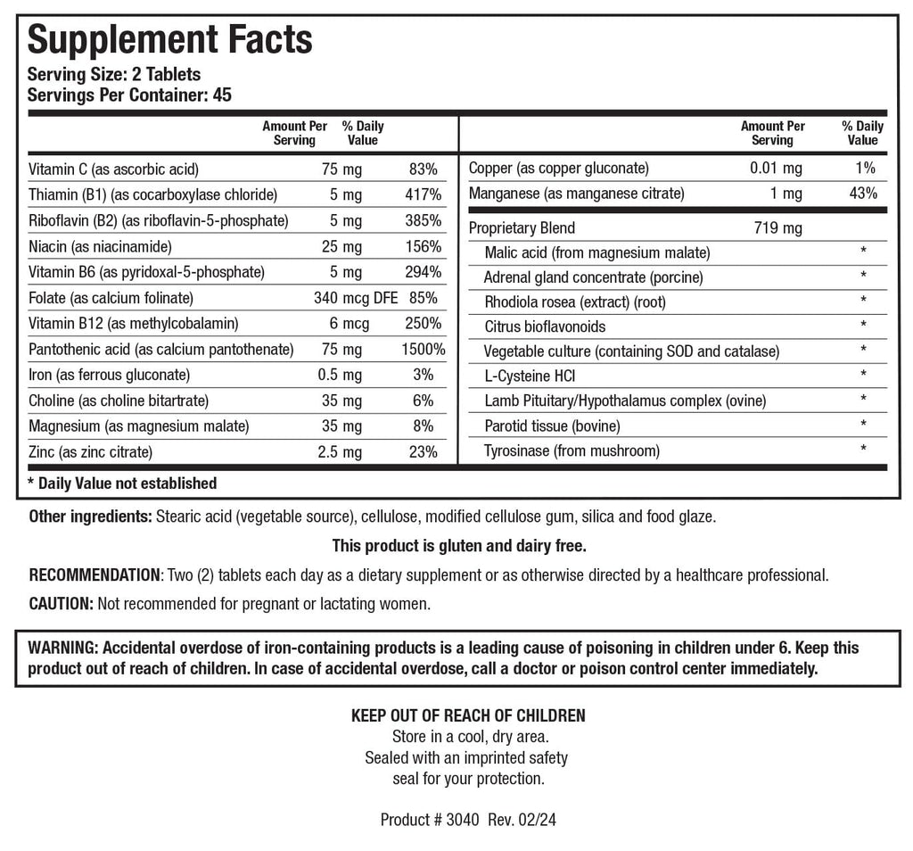 BIOTICS RESEARCH ADB5-Plus Support Healthy Adrenal Gland Function, Support Cortisol Levels, Positive Response to Stress, Healthy Energy Levels 90 Tablets