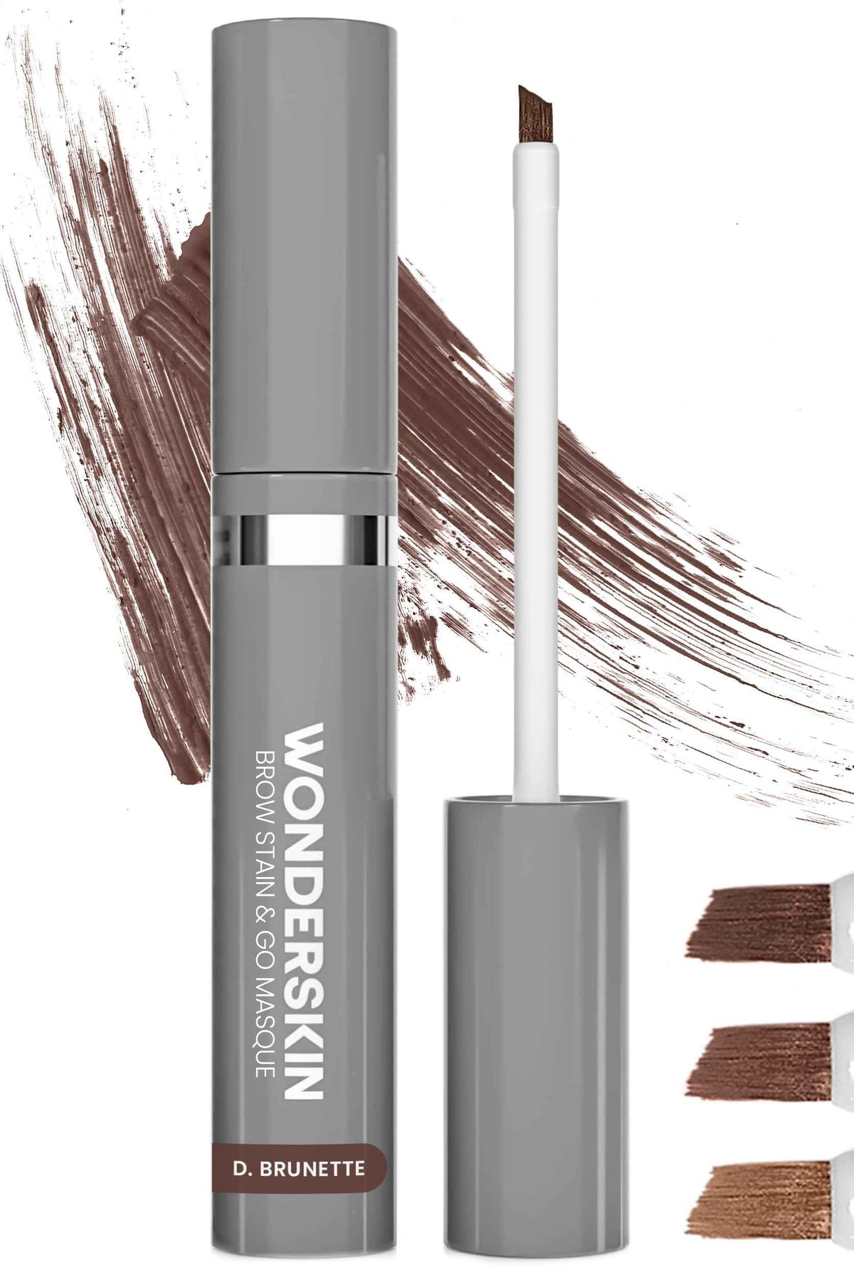 Wonderskin Wonder Blading Brow Stain & Go Masque - Long Lasting Eye Brow Tint, Transfer Proof and Smudge Proof Eyebrow Tint Stain (Dark Brunette)