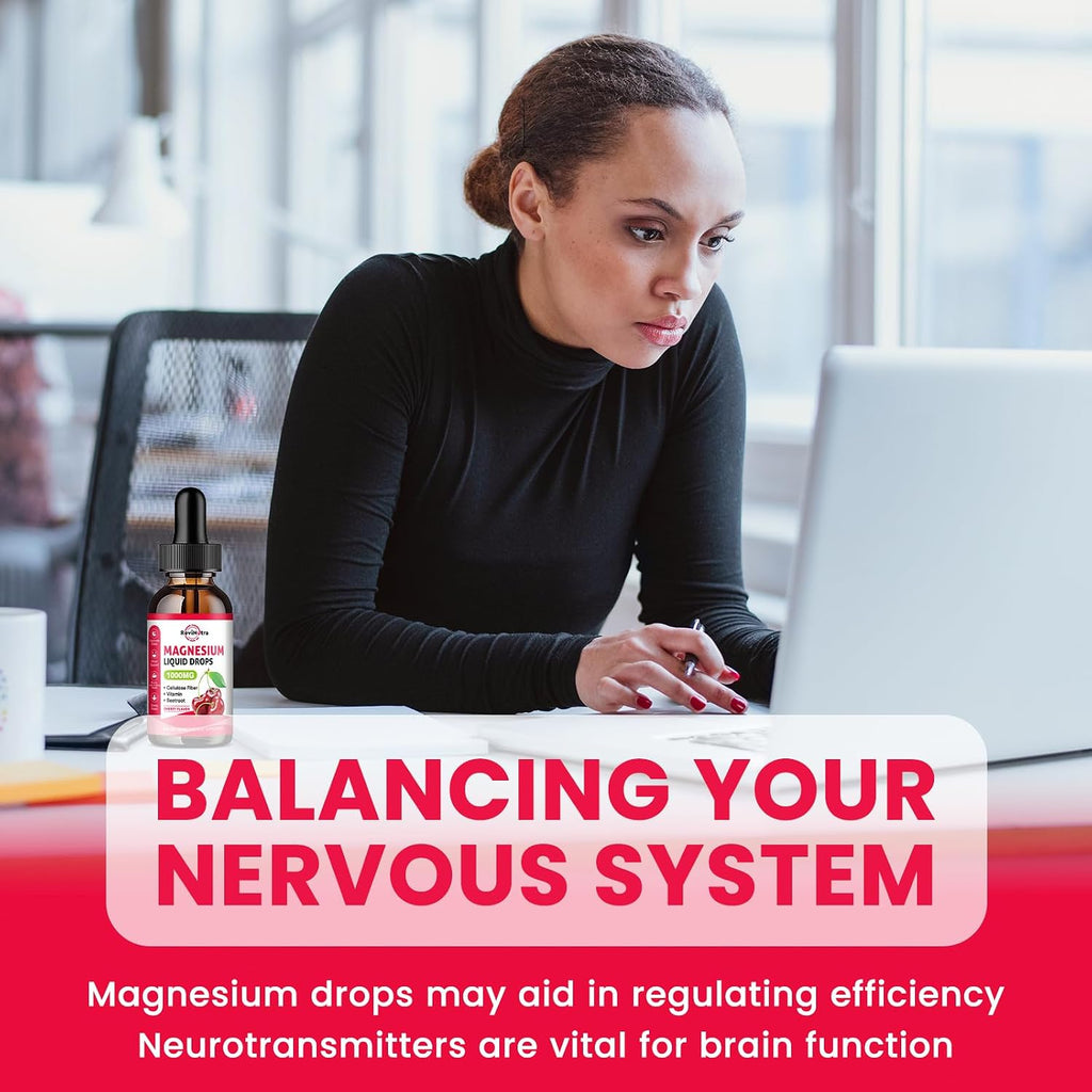 2 Pack Magnesium Glycinate Drops Strawberry & Cherry Flavor