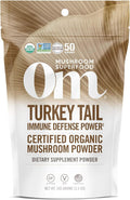 OM MUSHROOM SUPERFOOD Turkey Tail Organic Mushroom Powder Pouch, 7.05 Ounce, 100 Servings, Immune Support, Polysacchrides, Beta-Glucans, Gut Health & Holistic Defense Mushroom Supplement