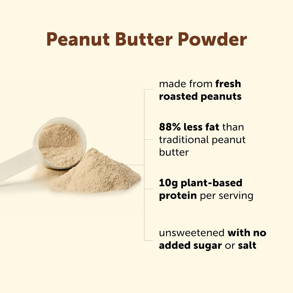 Micro Ingredients Pure Peanut Butter Powder, 4 lb | Made from Fresh Roasted Peanuts | No Added Sugar or Salt | 10g Plant-Based Protein 10% DV, 88% Less Fat | 107 Servings | Non GMO