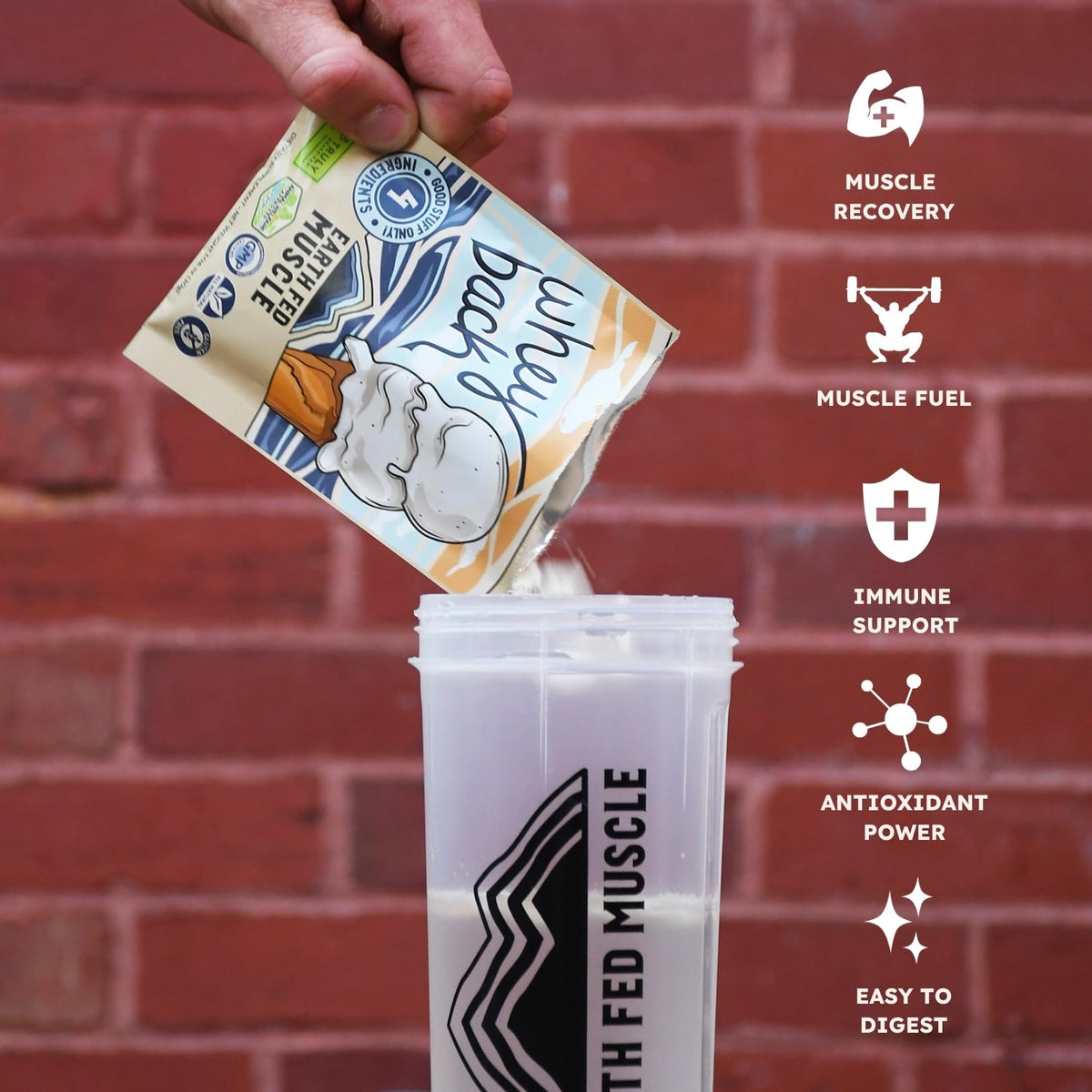 Earth Fed Muscle Whey Back Vanilla Irish Grass Fed Whey Protein Isolate | 25g protein per scoop, Third-Party Certified. Smooth vanilla, zero artificial sweeteners. Cold-processed in Ireland.