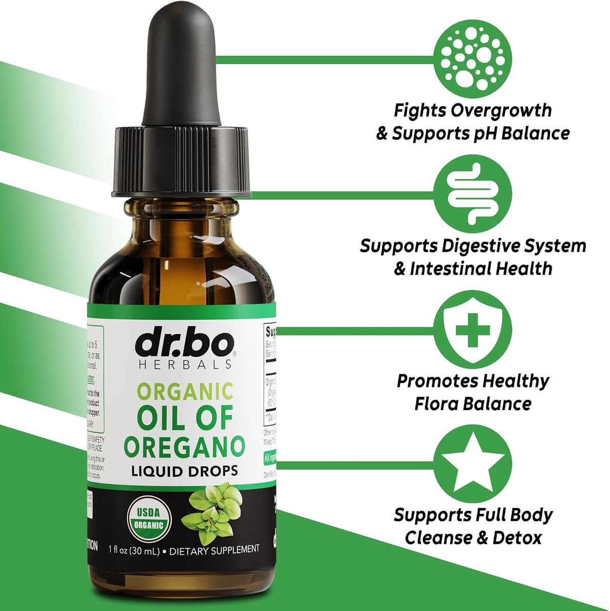 Oregano Oil Organic Liquid Drops - 6 Month Supply Organic Oil of Oregano Drops Liquid Tincture Extract, Cleanse, Detox, Immune Support, Digestive Gut Health - Pure Vegan Non-GMO Herbal Tincture 1 oz