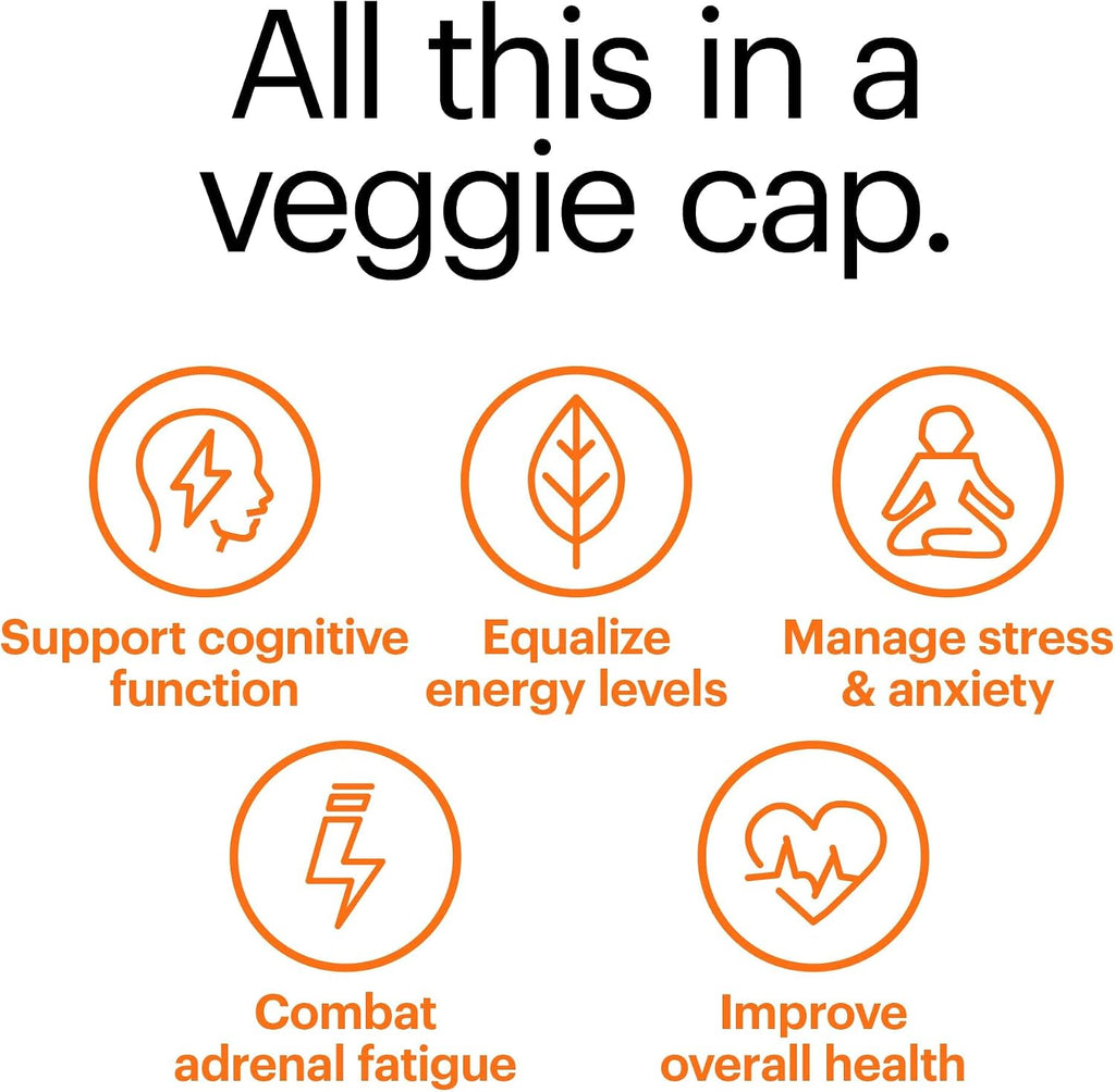Wellthy Revive Stress Support Capsules - Boost Energy and Improve Mental Wellness (60 Count)