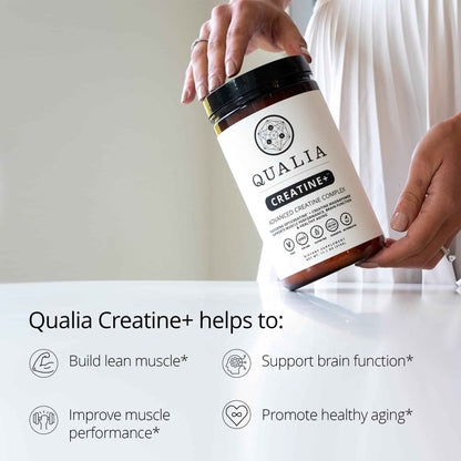 Qualia Creatine | Advanced Creatine Complex | 2 Sources + Magnesium | Optimized Absorption | Muscle Performance, Brain Function, & Healthy Aging (30 Servings)