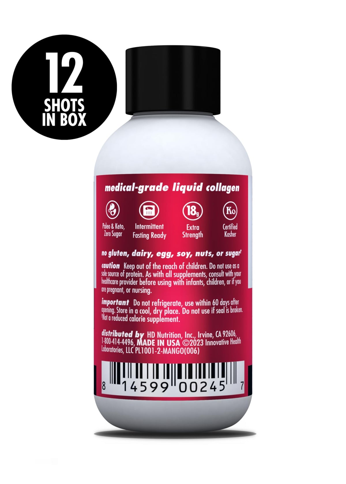 HEALTH DIRECT AminoSculpt Sugar-Free Liquid Collagen, Tart Cherry, 30 oz | High-Potency Collagen for Men & Women. Supports Hair, Skin, Nails & Joints. Medical-Grade, No Mixing, Non-GMO & Grass-Fed