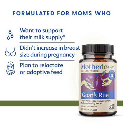 Motherlove Goat’s Rue (120 Liquid caps) Lactation Supplement for Breast Tissue Development & Supporting Breast Milk Supply —Non-GMO,