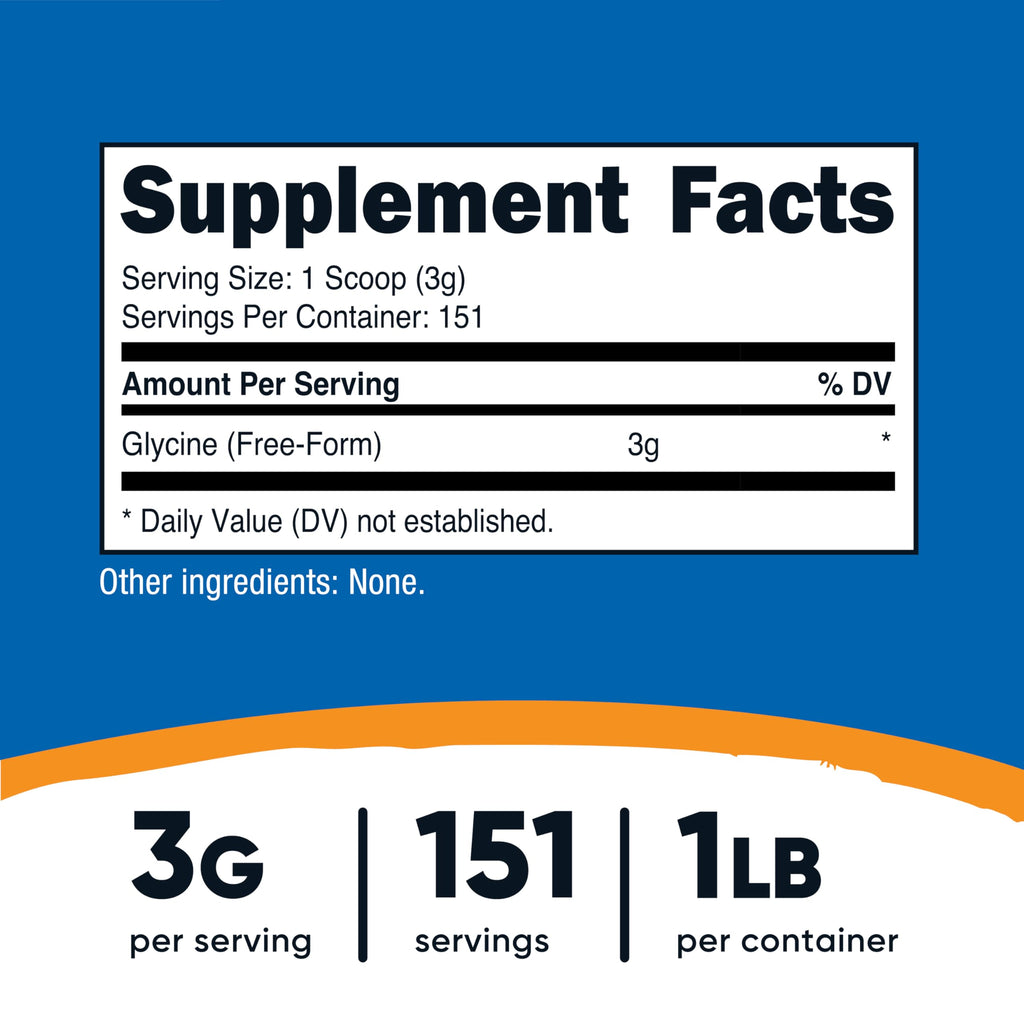 Nutricost Glycine Powder 1lb - Non-GMO, Gluten Free
