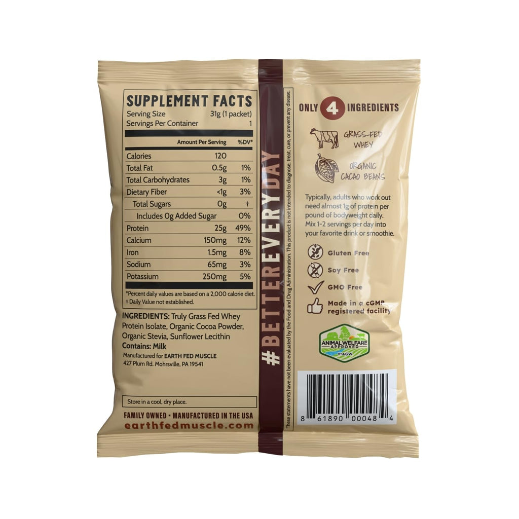 Earth Fed Muscle Whey Back Vanilla Irish Grass Fed Whey Protein Isolate | 25g protein per scoop, Third-Party Certified. Smooth vanilla, zero artificial sweeteners. Cold-processed in Ireland.