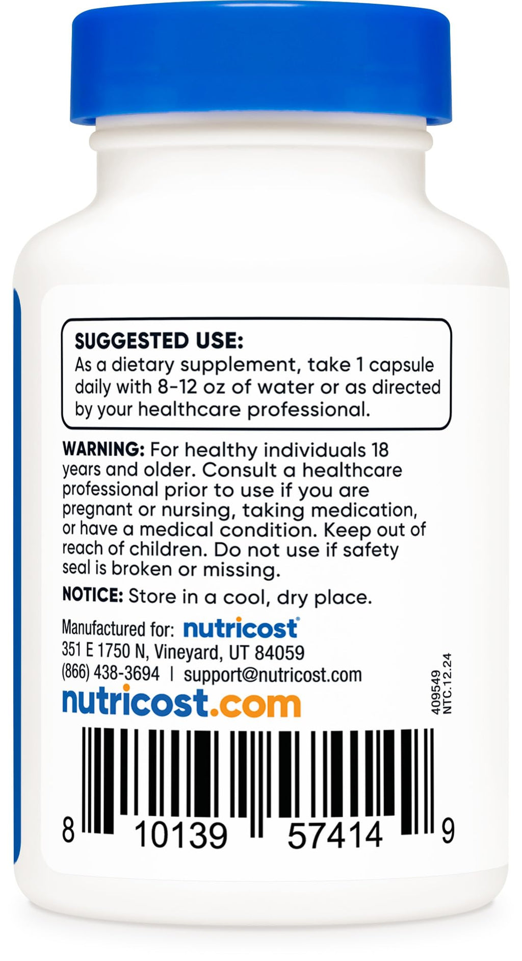 Nutricost N-Acetyl L-Cysteine (NAC) 600mg, 180 Capsules | GMO-Free And Gluten Free