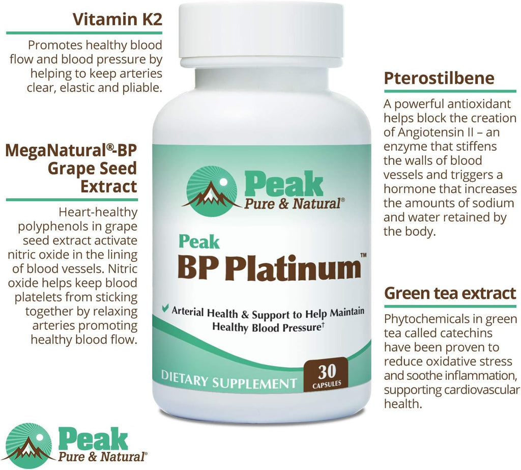 Peak Pure & Natural Peak BP Platinum from 30 Capsules