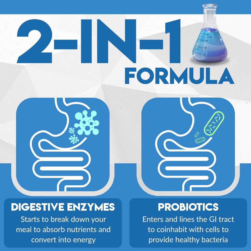 Digest Complete 2-in-1 Probiotic Digestive Enzymes, 60 Capsules
