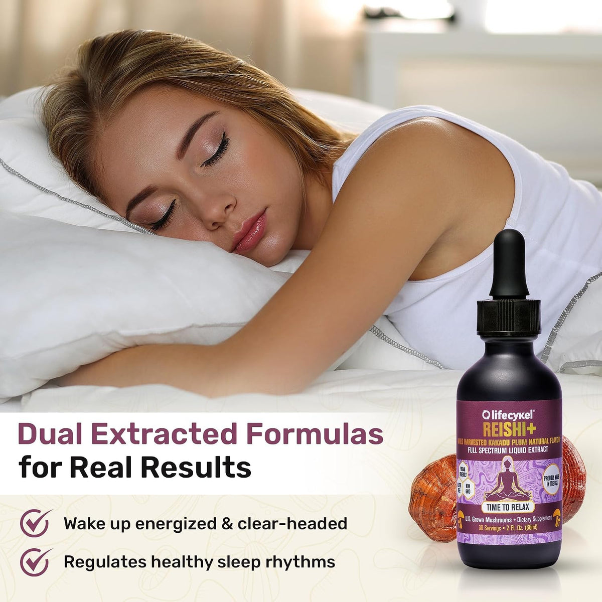 Life Cykel Premium Mushroom Extract Liquid Bundle – Lion’s Mane, Cordyceps, Reishi, Chaga, Turkey Tail & Shiitake (1oz Each) with Included Energy Gummies (10-Count), for Vitality & Mental Clarity