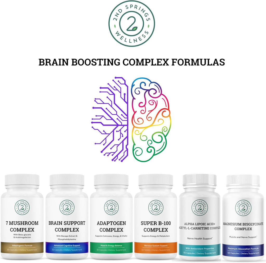 7 Organic Mushroom Complex - 7 Mushroom Supplement | Immune Support Nootropic & Adaptogenic, Lion's Mane, Chaga, Maitake, Shiitake, Reishi, Turkey Tails, Cordyceps, Capsules